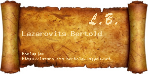 Lazarovits Bertold névjegykártya